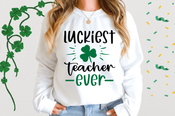 Evaluating the Luckiest Teacher Ever Embroidery Design
